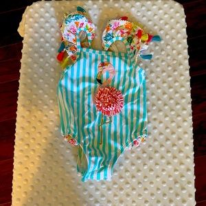 Adorable mud pie flamingo swimsuit